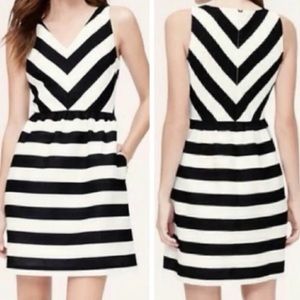 LOFT chevron black and white dress